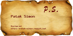 Patak Simon névjegykártya